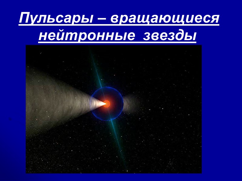 Пульсары – вращающиеся нейтронные звезды Пульсары – вращающиеся нейтронные звезды